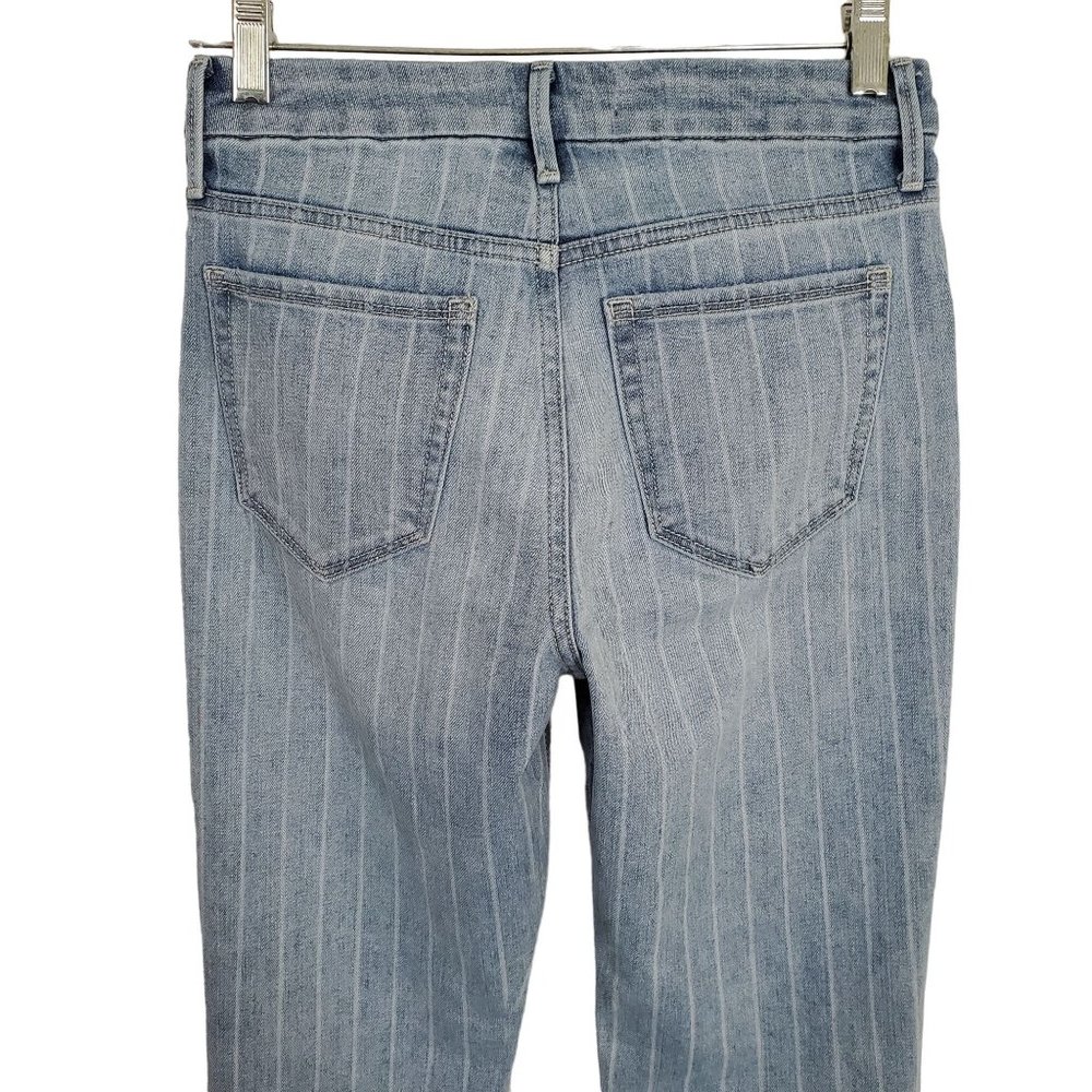 Joe's Jeans Size 25 Striped Blue Denim Pants Bootcut 5 Pocket Mid Rise - Picture 5 of 8